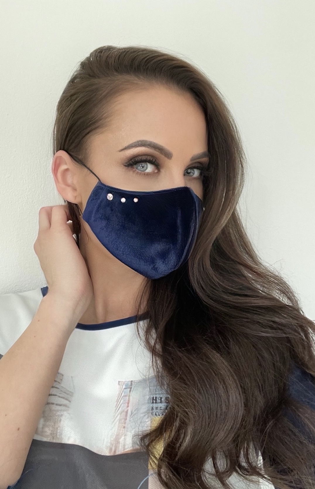 Fashion mask - Sofia velvet royal blue