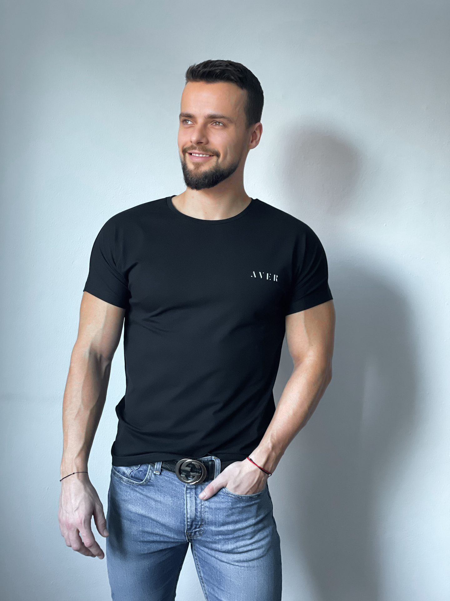 Men`s T-Shirt Aver black | Černé pánské tričko s krátkým rukávem